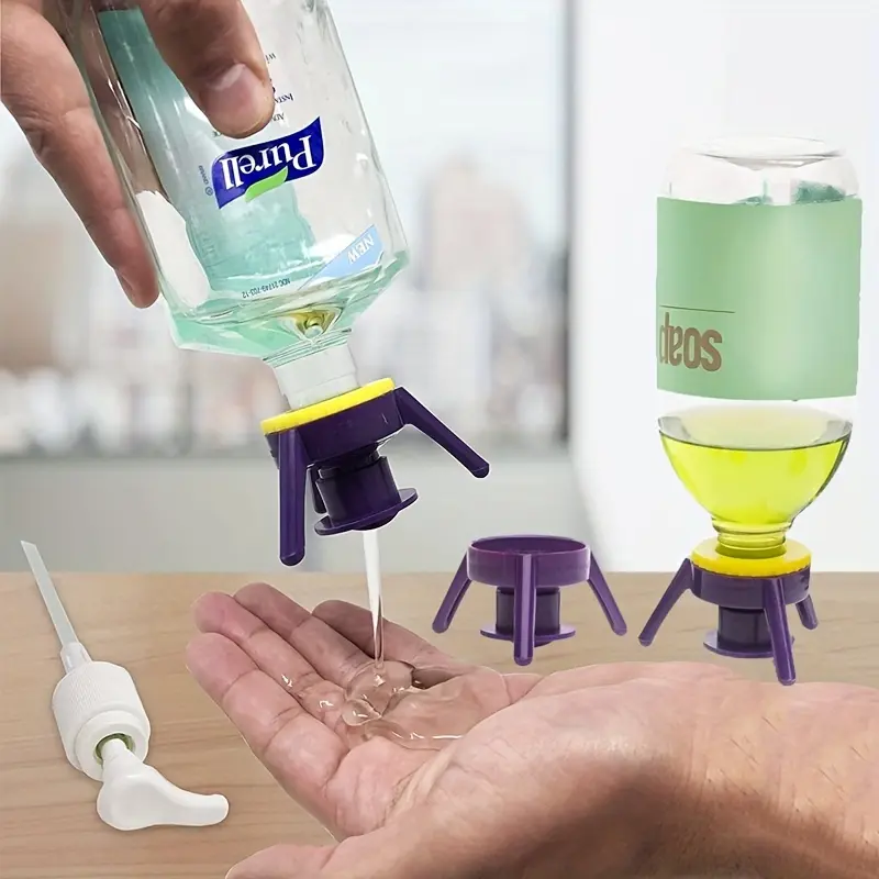 6pcs Inverted bottle cap shampoo triangular inverted stand tripod kitchen seasoning bottle stand bathroom shower gel Triangle