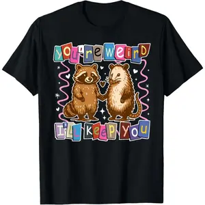 Men's love and acceptance between two quirky animals, emphasizing embracing uniqueness in relationships Graphic T-Shirt - 100%25 cotton Short Sleeve Crew Neck Regular Fit Casual Wear | Soft & Breathable Fabric, Durable Print, Everyday Comfort, Machine