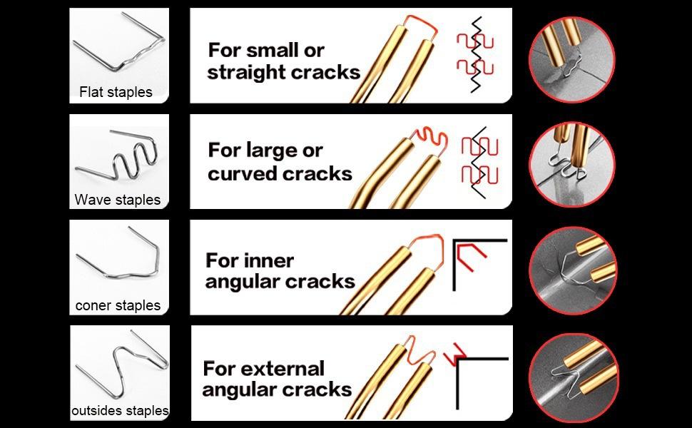 Plastic Welder 200W 2 in 1 Plastic Welding Kit Plastic Repair Kit with 1200pcs Hot Staples & 56pcs Plastic Welding Rods