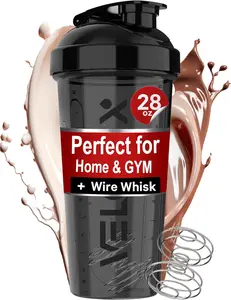 28 OZ Protein Shaker Bottles for Protein Mixes with Wire Whisk - Leak Proof Shaker Cups for Protein Shakes and Pre Workout | Protein Shaker Bottle | Protein Mixer Cup