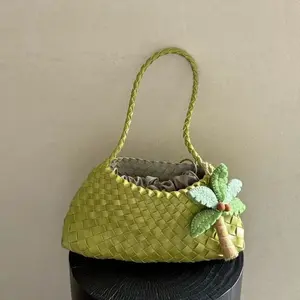 Korean Hand-Woven Underarm Bag for Women, High-End Versatile Retro Handbag & Shoulder Tote Bag, Niche Design Woven Commuter Tote, Large Capacity Soft Leather Hobo Bag, French Vintage Luxury Shoulder Bag, Premium Woven Handbag, Minimalist