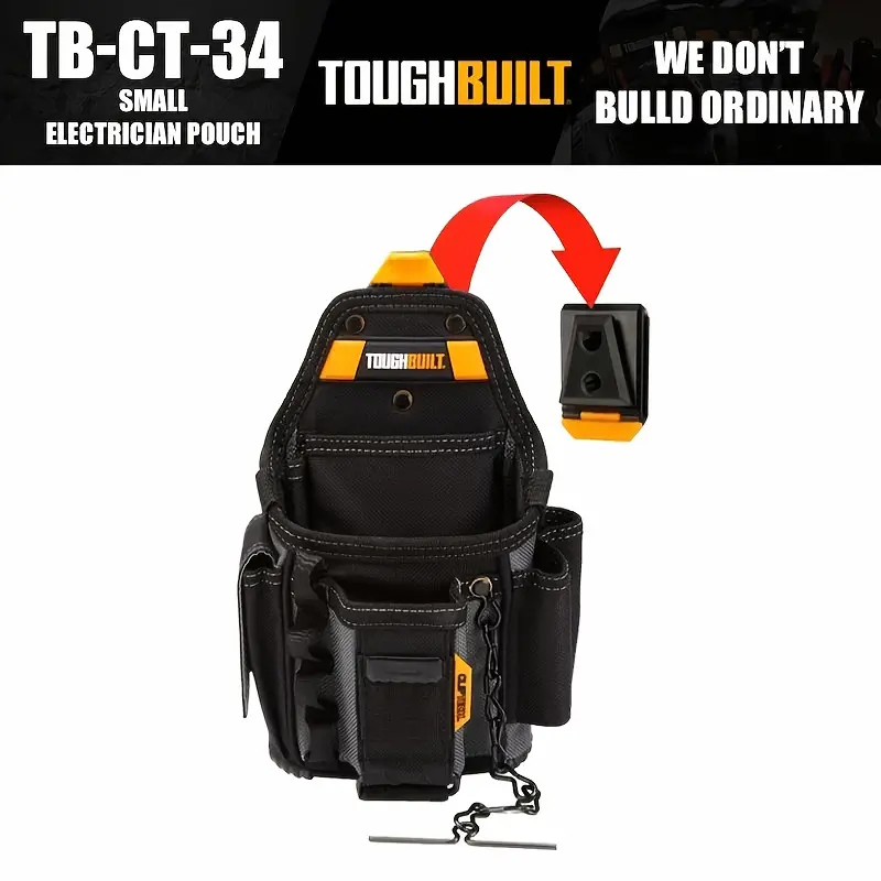 TOUGHBUILT Quick-Release Electrician's Tool Bag, Official Genuine Electrician's Portable Tool Pouch TB-CT-34 / TB-CT-114 / TB-CT-104