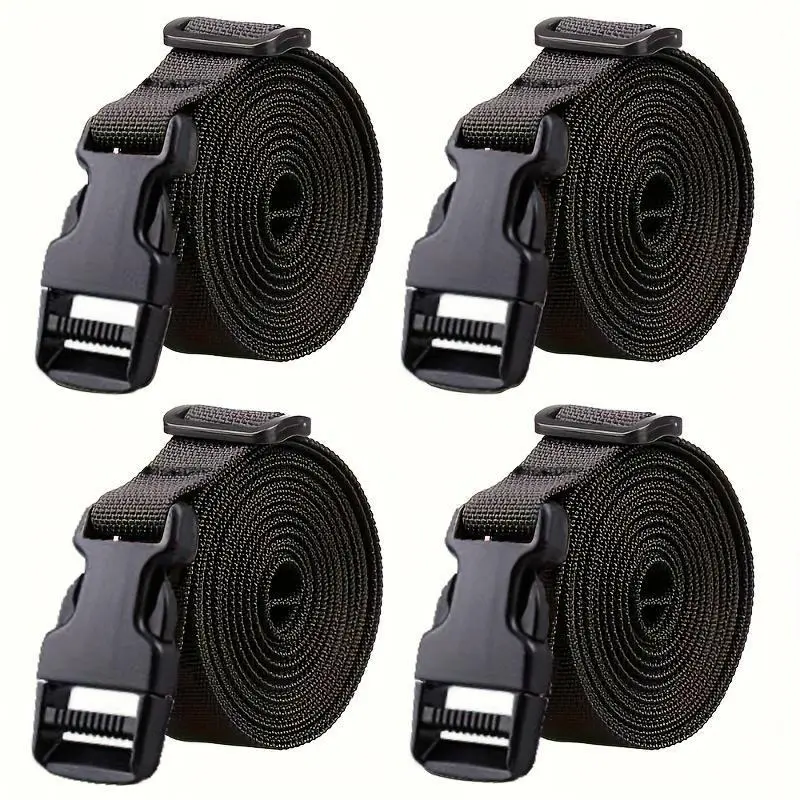 4pcs Nylon Luggage Straps Suitcase Belts Adjustable Backpack Straps Travel Accessory Bag Shoulder Straps For Heavy Cargo Lashing