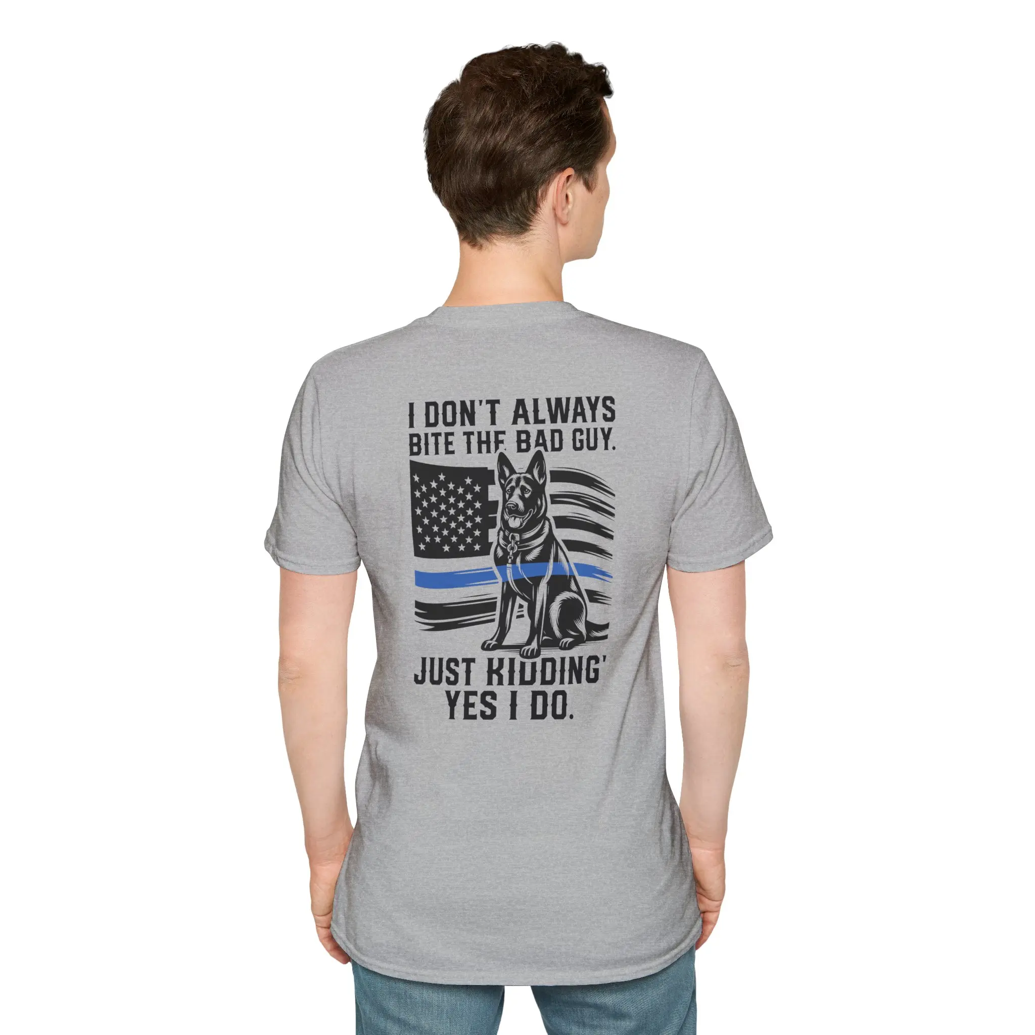 K9 Thin Blue Line Flag T-Shirt | Police Support K9 Design