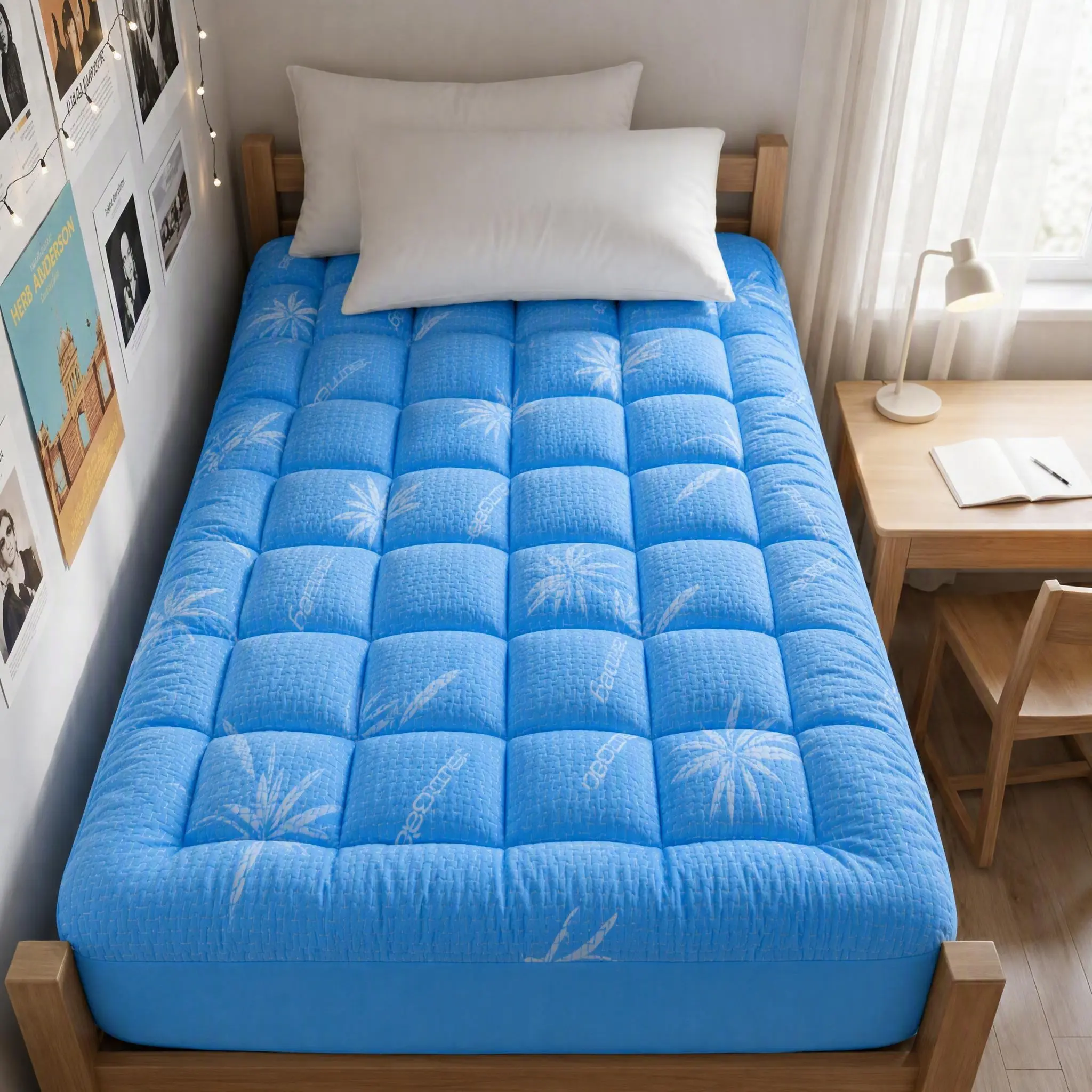 2‑Inch Thick Extra Large Mattress Topper Queen King Full Twin California King, Wide Warm Winter Cozy Memory Foam & Polyester Blended Mattress Pad, Deep Pocket Cold‑Weather Bed Topper for Dorm Bedroom Guest Room, Back to School Dorm Halloween Bedding Decor