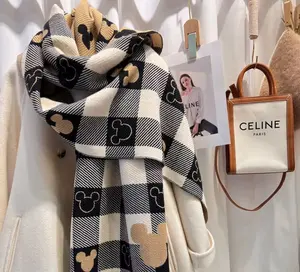 Chic Cartoon Plaid Oversized Scarf 🧣🥰