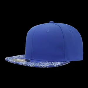 212 MAIN Dog & Cat Snapback Cap - 6-Panel High-Profile Casual Hat, Paisley Print Acrylic Blend, Flat Visor Bandanna Bill, 1 Size Fits Most