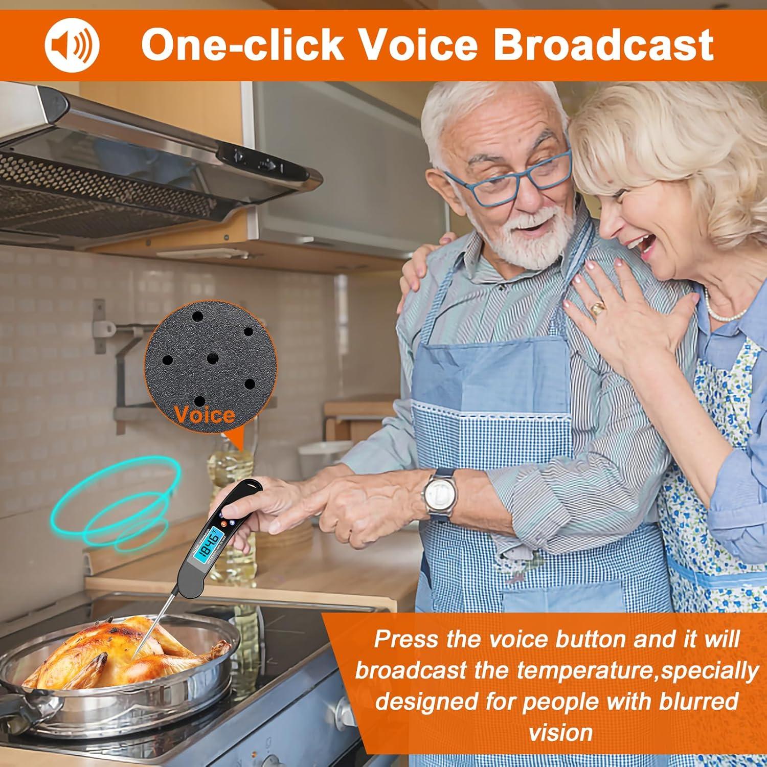 Digital Display Temperature Meter, 1 Count Electronic Measuring Thermometer, Food Kitchen Oil Thermometer, Electronic Probe BBQ Baking Temperature Pen Meter