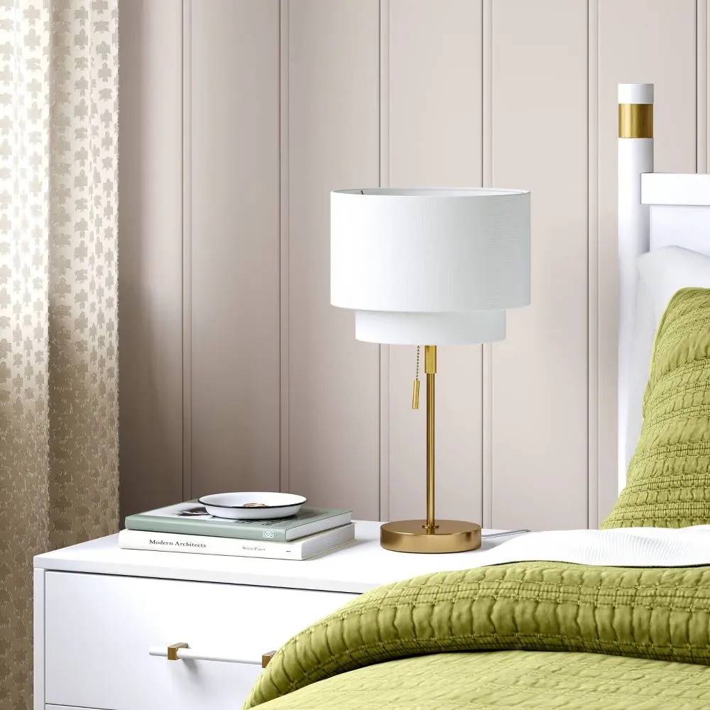 Double Shade Knurled Collection Table Lamp Gold - Threshold