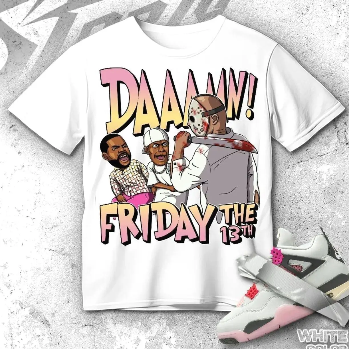 AJ 4 Comic Daaamn Friday, Shirt match sneaker, Streetwear Graphic Tee for Sneakerhead A