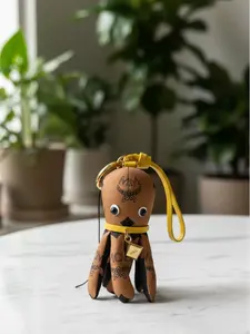 Pre-owned MCM Canvas Bag Accessories Aren Octopus Bag Charm/Key Chain