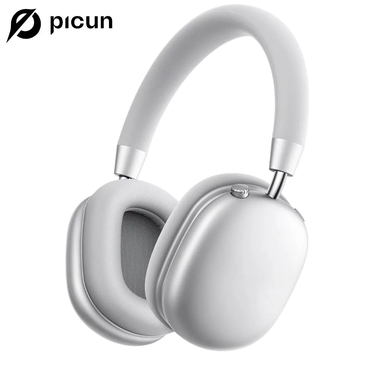 Picun F5 Over-Ear Active Noise Cancellation Wireless Headphones - Bluetooth 5.4, 35dB ANC, Low-Latency, Hi-Fi Audio, Custom EQ, Cloud Foam Comfort, 70+ Hours Playtime, Deep Sky Grey for Travel & Work tiktokshopbacktoschool