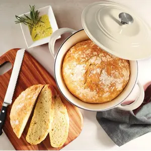 Tramontina Enameled Cast Iron 7-Quart Covered Dutch Oven with Lid for Bread Baking and Cooking Round Cookware