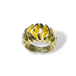 Golden Flame Wave Ring-Gold "LM"