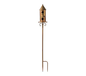Glitzhome 53''H Faux Copper 2-Tiered Distressed Birdhouse