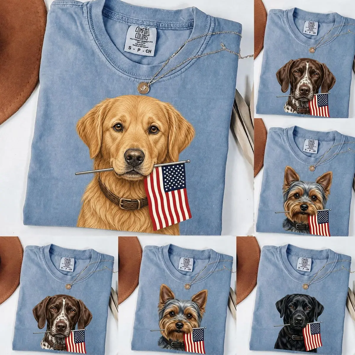 Comfort Colors 50+ Dog Funny 4th Of July Shirt, Patriotic Golden Retriever Shirt, 4th Of July Dog Shirt, American Flag Dog Tee