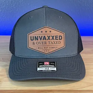UNVAXXED & OVER TAXED Leather Patch Hat Rawhide