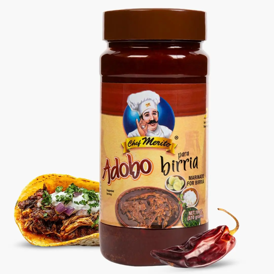 Birria Marinade | Authentic Mexican Flavor | 14-15 Uses | Add Water or Broth | Mild Heat | Perfect for Birria Tacos & Stews | Made in USA | Trusted Since 1985 | | For birria tacos & rice, quesabirria, consome & stews, just add water or broth