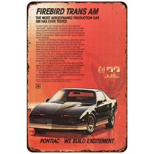 1984 Pontiac Firebird Trans AM Aluminum Vintage Reproduction Sign 8 x 12 Inches Wall Decor