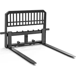 45" Pallet Forks Frame Attachment with 48" Pallet Forks Forklift Blades, 4000 lbs Capacity with 3 Spear Sleeves for Kubota Bobcat Skid Steer Loaders Tractors