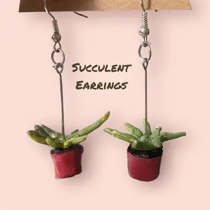 Clay Succulent Earring Elegant Plant