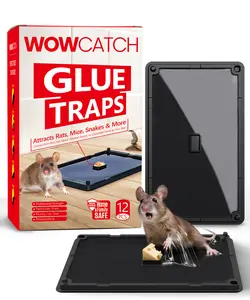 Wowcatch Indoor Sticky Glue Traps 16/24 Pack Assorted Sizes S/M/L Pet Safe Non Toxic with Bait Slot Effective for Mice Rats Roaches Ideal for Home Kitchen Pest Control