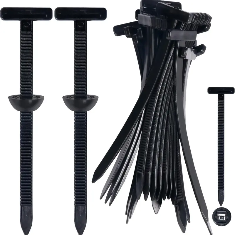 Nylon Zip Tie Wraps, Self-Locking Rivet Design, UV Resistant Cable Ties for Car Bumper & Mudguard Use, Pack of 50