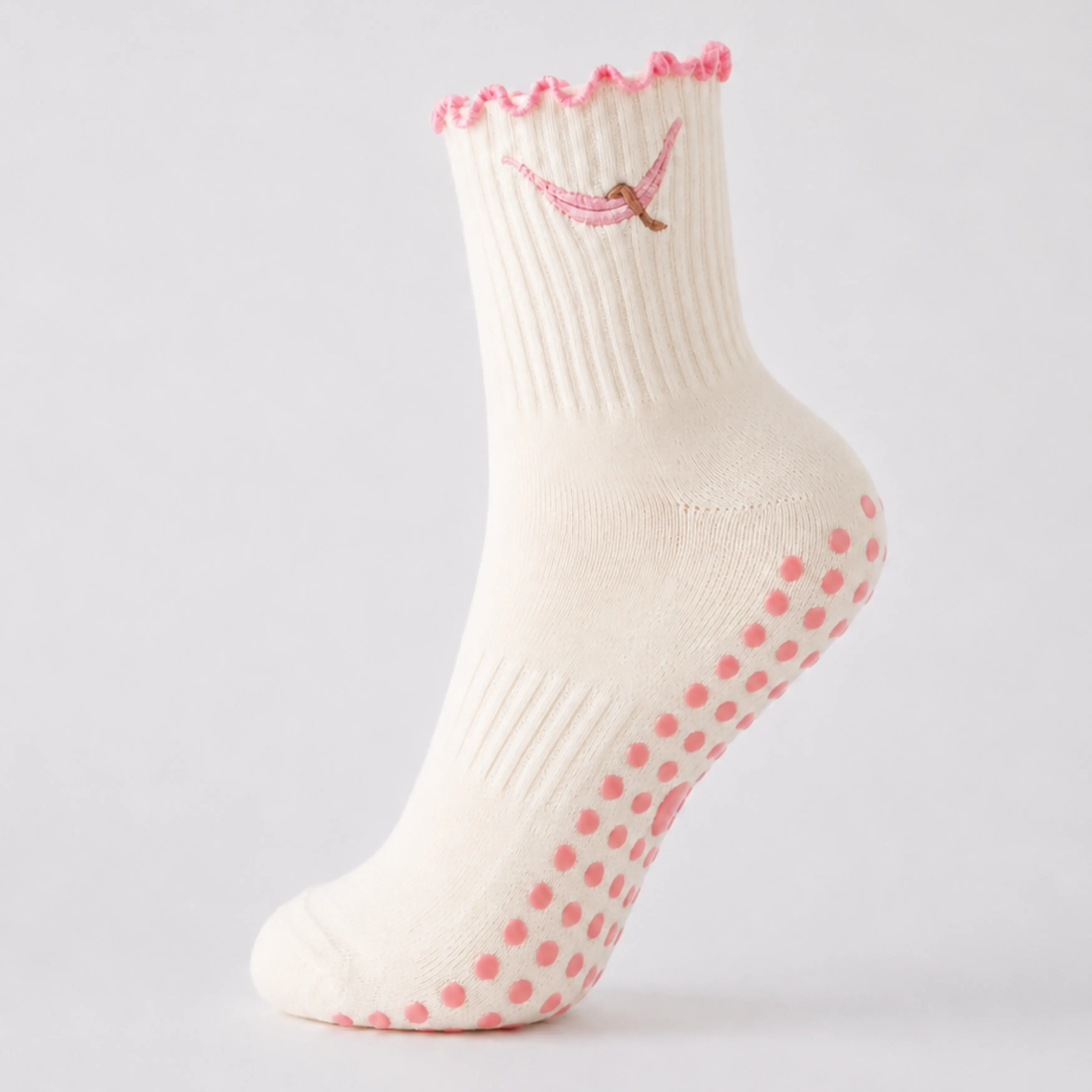 The Lazy Sock - Women’s Soft Non-Slip Grip Socks - Breathable, Sticky Sole Socks for Pilates, Barre, Yoga