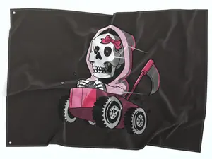 Racing Reaper Girl Flag for ATVs UTVs Enhance Your Polaris, CanAm Ideal for Riders & Wall Art Banner