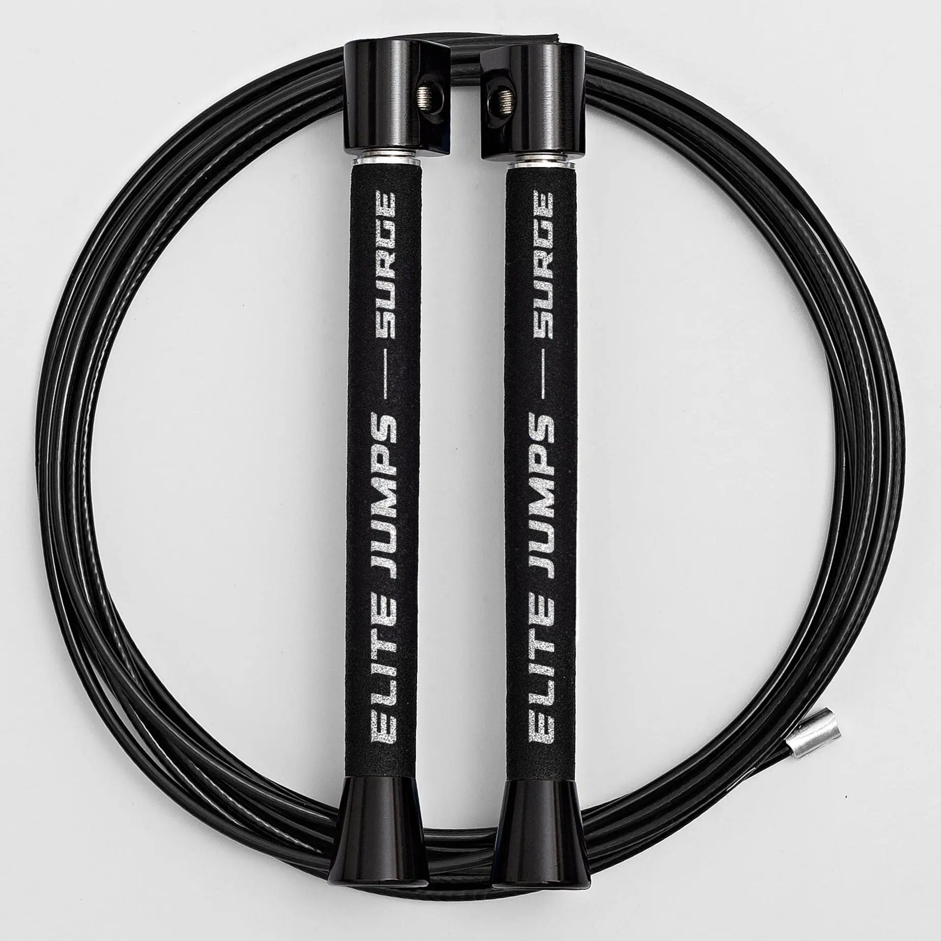 Elite Jumps Surge 3.0 Professional Speed Rope for Double Unders - Patented Dual Bearing Ultra Light-Weight Handle for Premium Spin Control and Kink-Resistant Cable for fast Speed Jump Rope