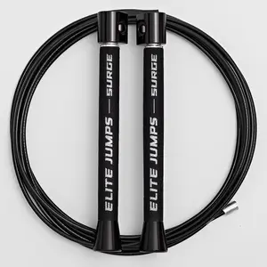 Elite Jumps Surge 3.0 Professional Speed Rope for Double Unders - Patented Dual Bearing Ultra Light-Weight Handle for Premium Spin Control and Kink-Resistant Cable for fast Speed Jump Rope