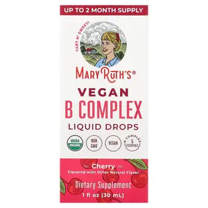 MaryRuth's Vegan B Complex Liquid Drops, Cherry, 1 fl oz (30 ml)