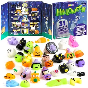 Halloween Advent Calendar 2025 with 31PCS Rubber Duck, 31 Days Halloween Countdown Calendar with Surprise Toy for Kids Girls Boys Teen Party Favor Supply, Trick or Treat Classroom Prizes Gift