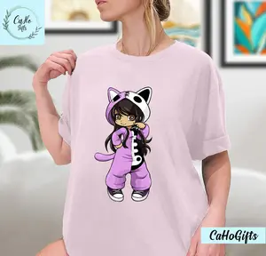 Aphmau T Shirt Meemeows Aphmau Cat Shirt Aphmau Cat Girl shirt Youtuber Gamers Boys Girls Novelty Shirt