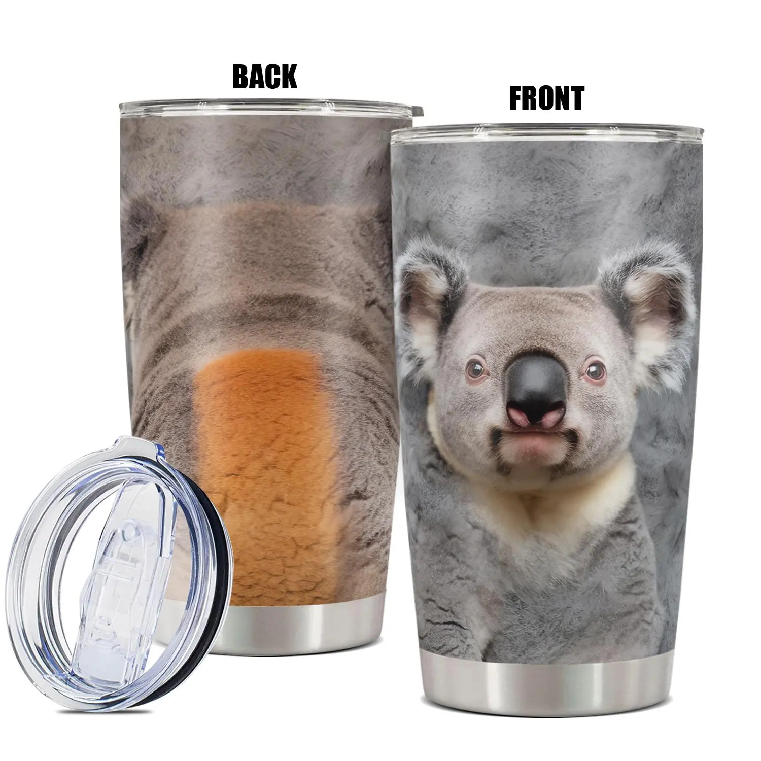 20oz Tumbler with Lid, Koala Pattern Stainless Steel Water Bottle, Insulated and Durable, Gift for Any Occasion, Birthdays, Holidays