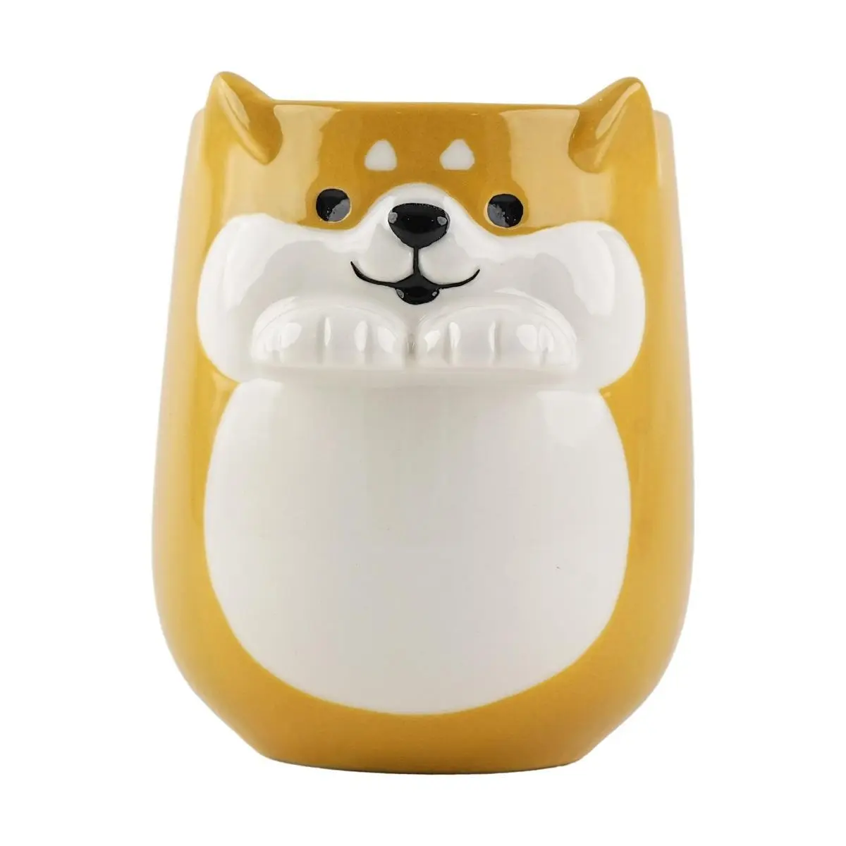DECOLE Japanese Shiba Inu Mini Tea Cup Ceramic Mug Cute Handheld Cup Washable Drink