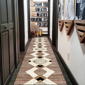 Velvet 850g Plush Rug, Autumn Winter Diamond Texture Kitchen Runner, Christmas Furniture Carpet, Durable Large Size Mat