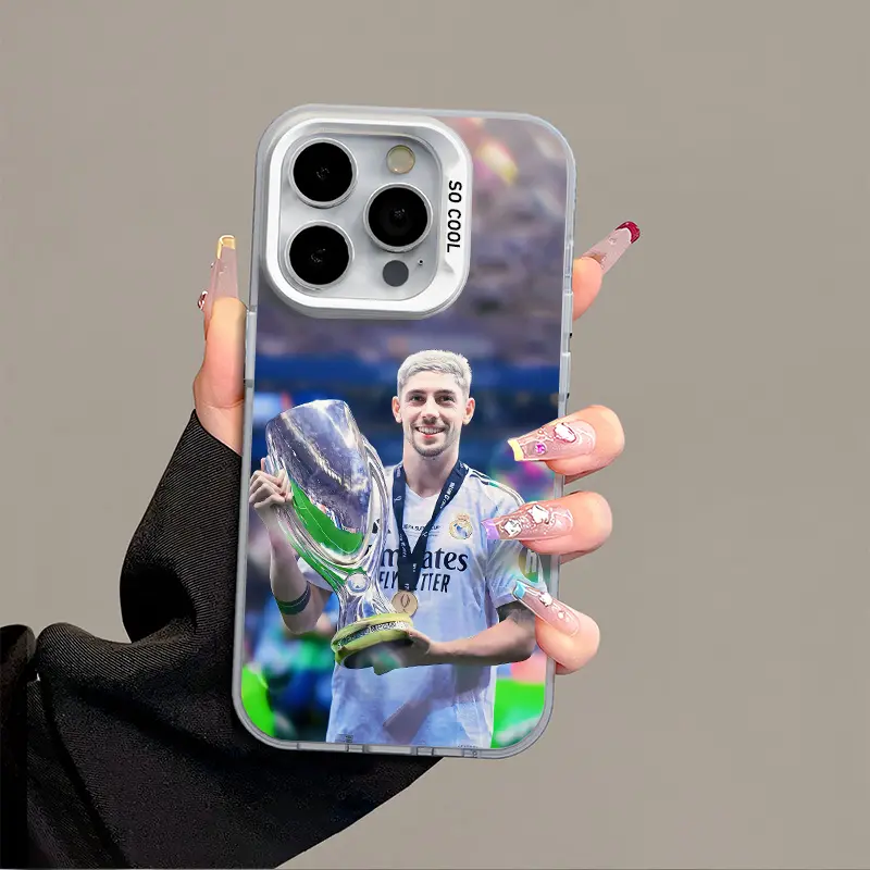 Valverde IPhone 17 Promax Phone Case Anti Drop Case Suitable For IPhone 16 15 14 13 12 11 Xs Plus Samsung S25 S24 S23 S22 Ultra FE Acrylic Protective Shockproof Rugged Case Football