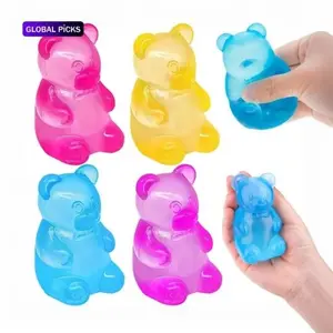 1/4 Counts Candy Bear-Shaped Maltose Fidget Toy, Cute Soft Sensory Stress-Relief Ball for Adults & Kids Children's Day Gifts, Party Favor Prank Squeeze Toy, Anti-Anxiety Hand Fidget Gadget, #GLOBAL PICKS