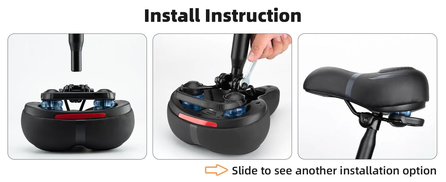 ROCKBROS Bike Seat for Men Women Comfort Wide Gel Bike Seat Replacement,Breathable Waterproof Padded Bicycle Saddle, Compatible with Cruiser/Mountain/Fat Bikes Visit the ROCKBROS Store