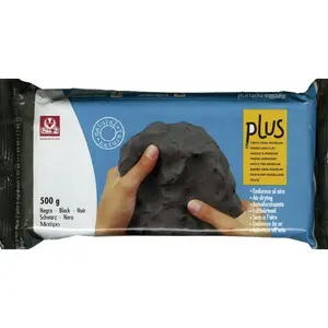 Plus Clay, Black, 1.1lb (500g) - Natural Self Hardening Air-Dry Clay - Professional Clay for Modeling, Arts & Crafts