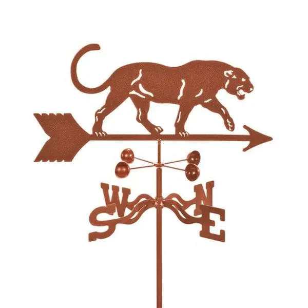 EZ Vane EZ1314-PT Panther Weathervane with Post Mount, 25" h x 21" w x 9", 3 Protective Coatings, Directional EWNS, Easily Installs