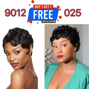 [Combo Sale] ShowReal Buy 1 Get 2 Pixie Cut Wig Glueless Straight Machine Made None Lace Hair Easy To Style Natural Color