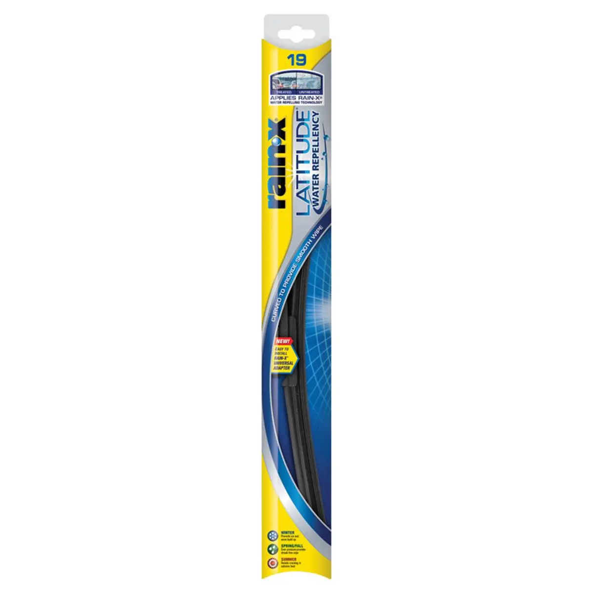 212 MAIN Rain-X Latitude Wiper Blade - 19 in., Beam Design, Quick Install, Streak-Free, Universal Fit, Water Repellency