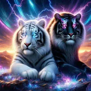 Tiger Pattern DIY Diamond Arts Colorful Painting Kit without Frame, 5D Diamond Arts Colorful Painting Kit, Wall Art Decor for Home Living Room Bedroom, Diamond Painting Kits