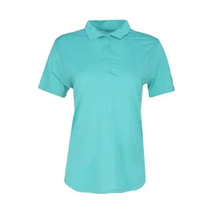 PAGE and TUTTLE Womens Solid Heather Short Sleeve Shirt Golf Casual Casual - Blue