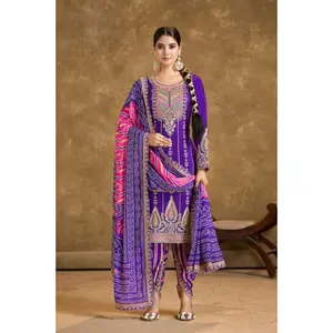 Bandhani Print suit Purple