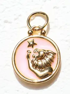 12 Zodiac Pendants Original Colorful Round Star Charms, DIY Bracelet Keychain Necklace Jewelry Accessories, Sweet Solid Style for All Seasons