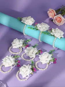 Artificial Rose Decorated Wrist Corsages, Elegant Flower Decor Wrist Corsages for Wedding Bridal Party Formal Occasions, Fashion Accessories for Women