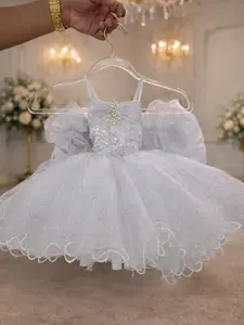 ABIGAIL White Elegant Glitter  Detachable Two-Piece Dress